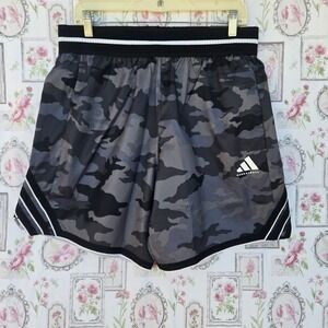 Adidas Men's Gray Camo Basketball Shorts Athletic Gym Wear Activewear Medium